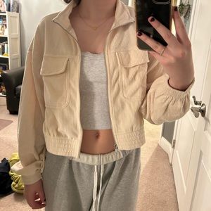 Aerie cropped collard zip up medium